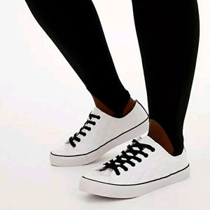 Torrid Quilted Faux Leather Sneaker Black and White